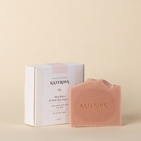 סבון מוצק חמאת שיאה וחימר ורוד | Shea Butter & Pink Clay Soap Bar